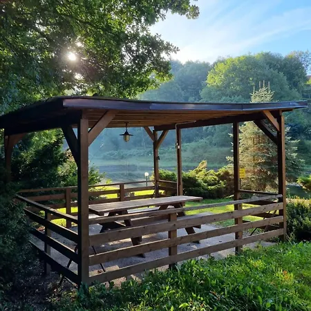 Basen - Drewniany Dom Z Duzym Stawem